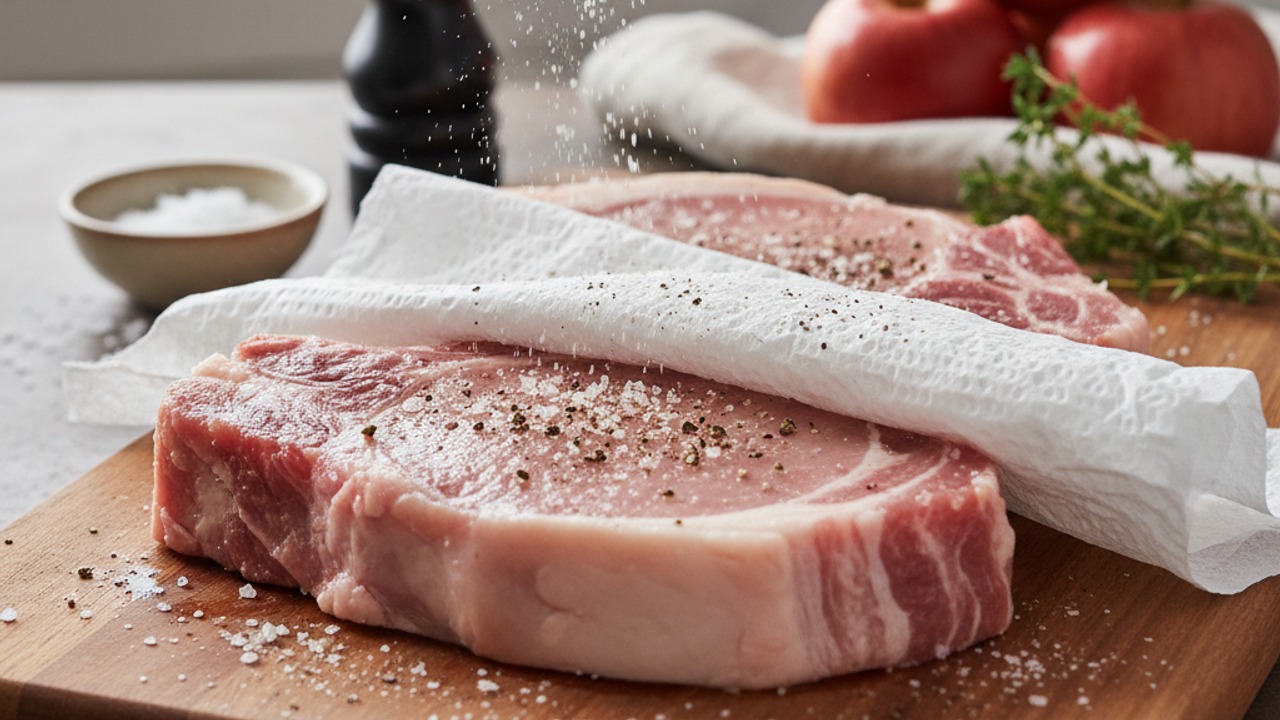 Season the pork chops