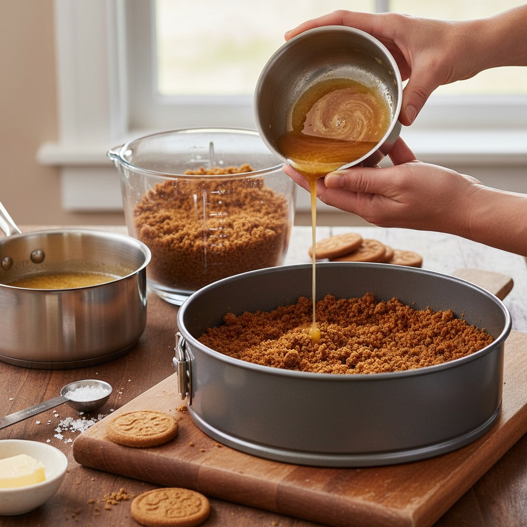 Prepare the brown-butter gingersnap crust