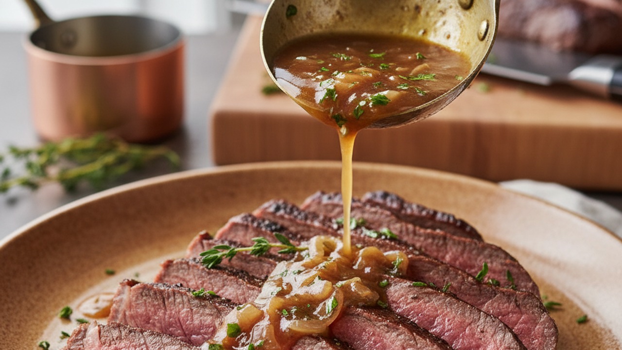 Slice steak and serve