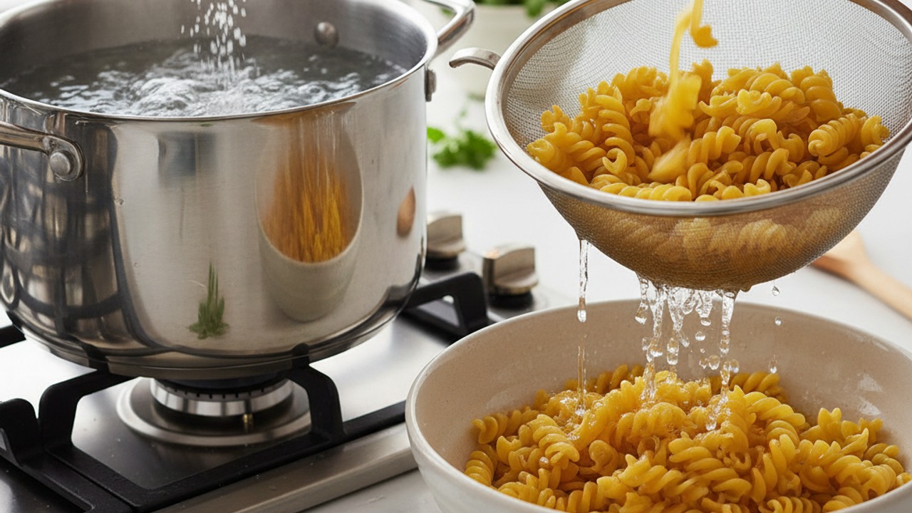 Cook the chickpea pasta