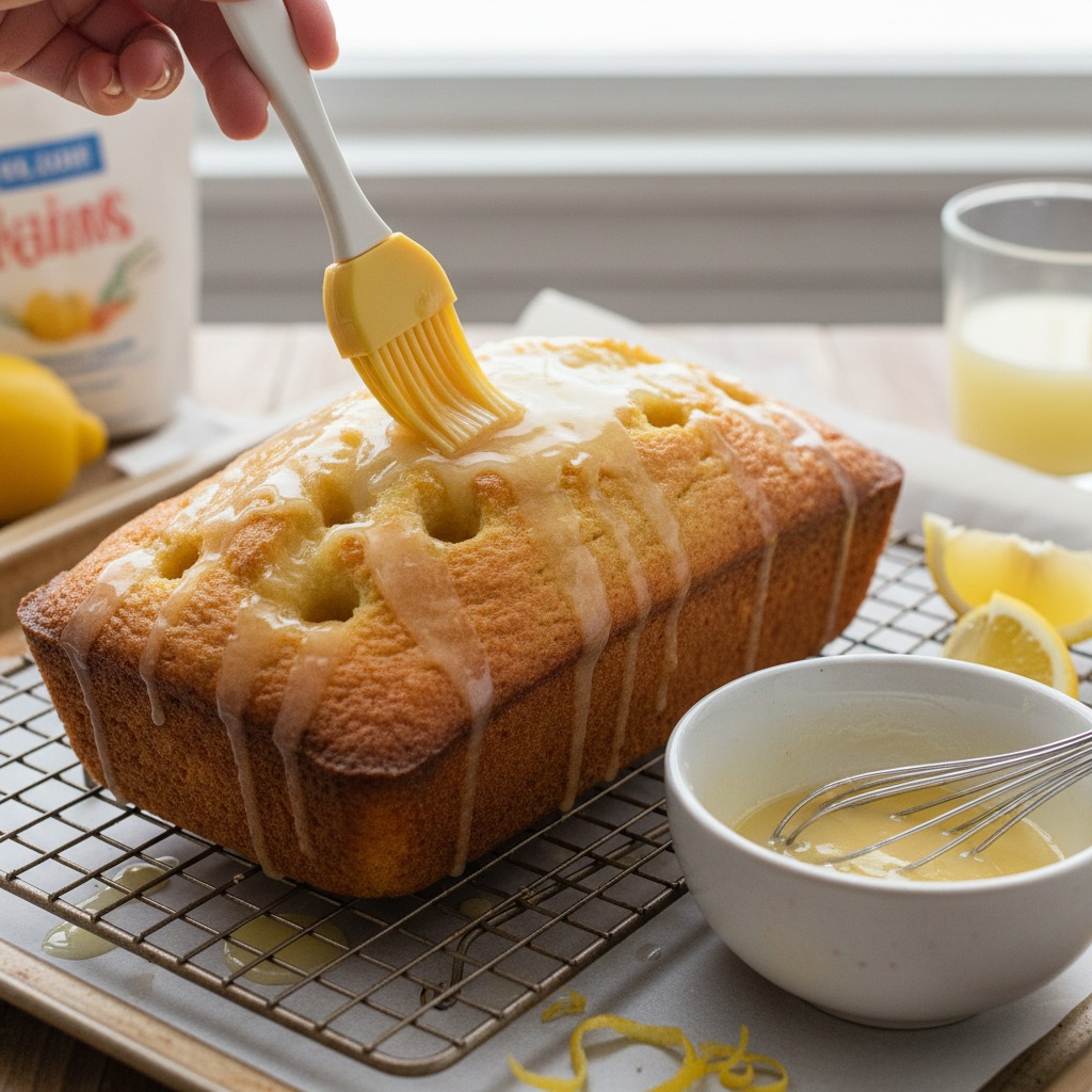 Make and apply the lemon glaze