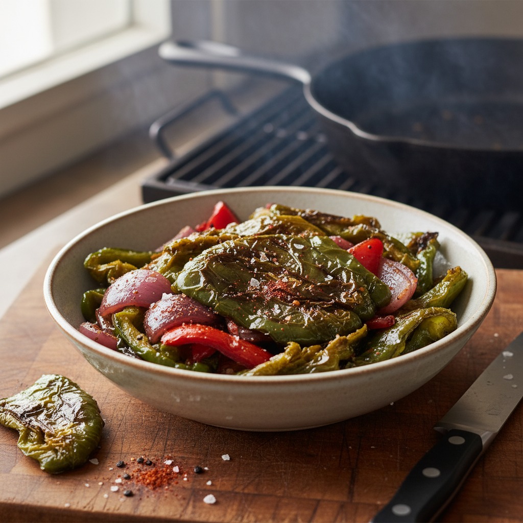 Peel, chop and season the roasted veggies