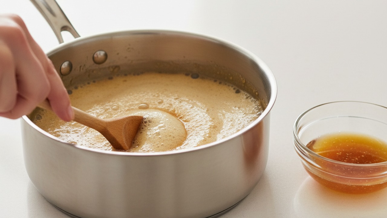 Make the honey-caramel syrup