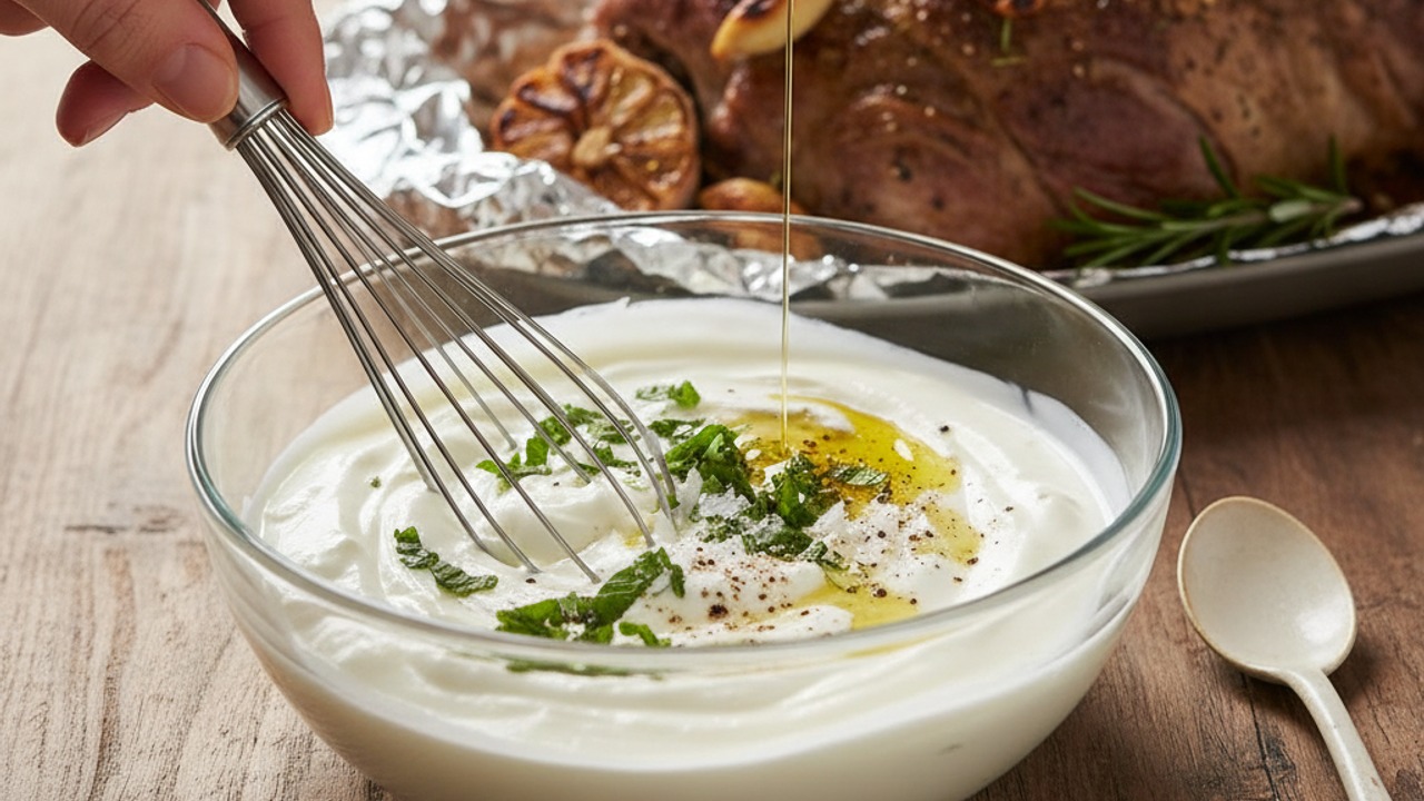 Make the mint-yogurt sauce