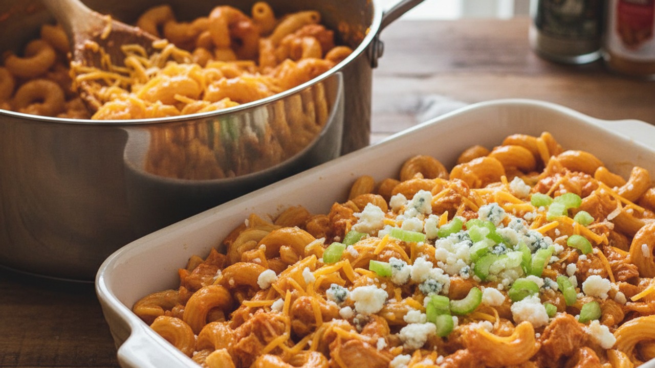 Combine pasta, cheeses and topping