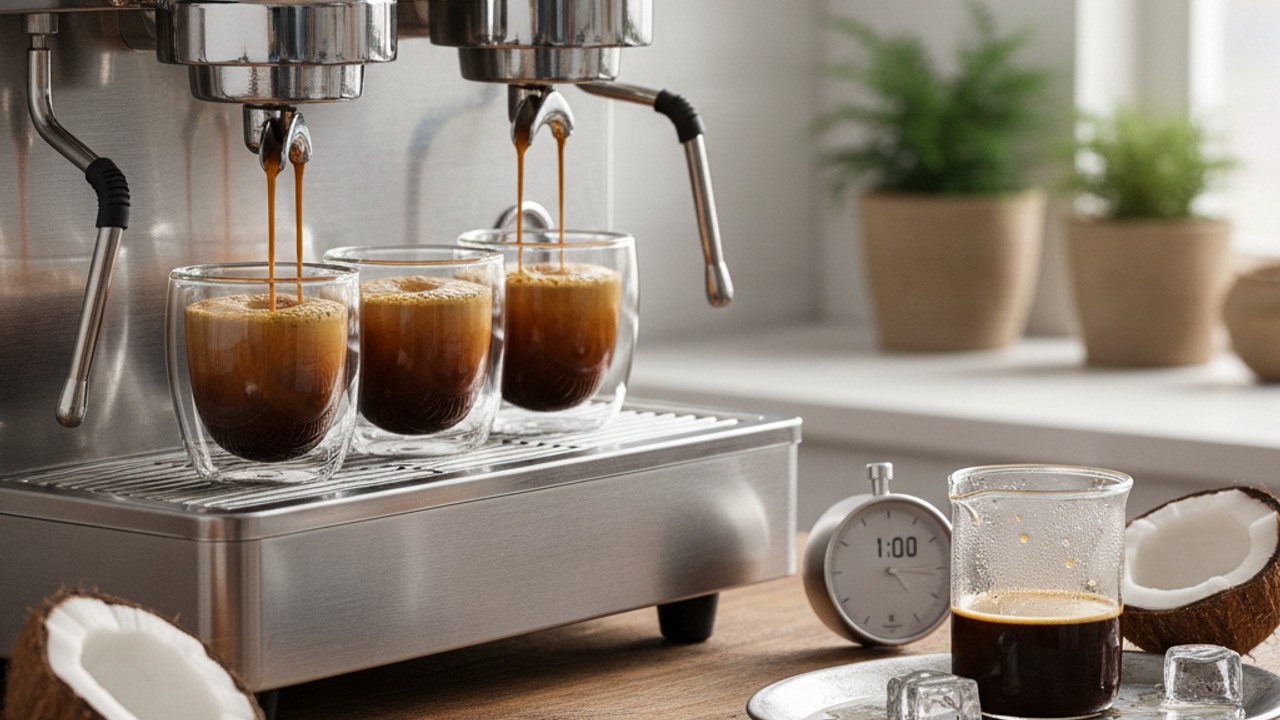 Brew the espresso or strong coffee