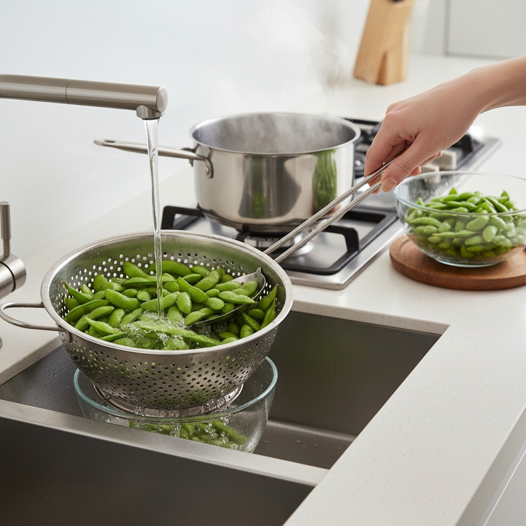 Prepare the edamame