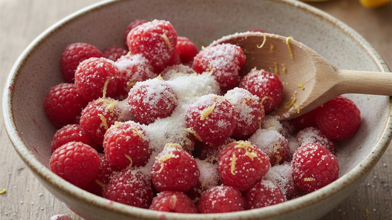 Prepare the raspberry filling
