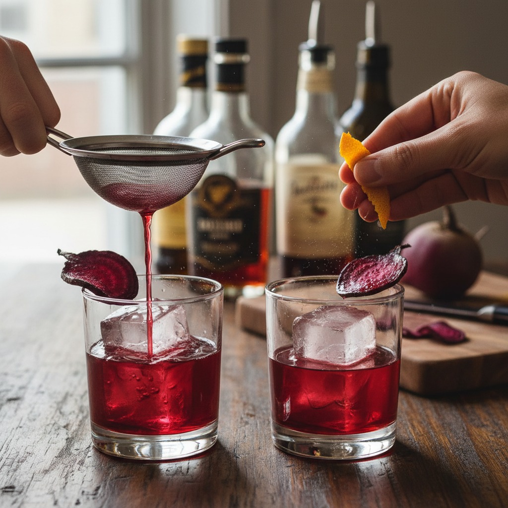 Strain and garnish