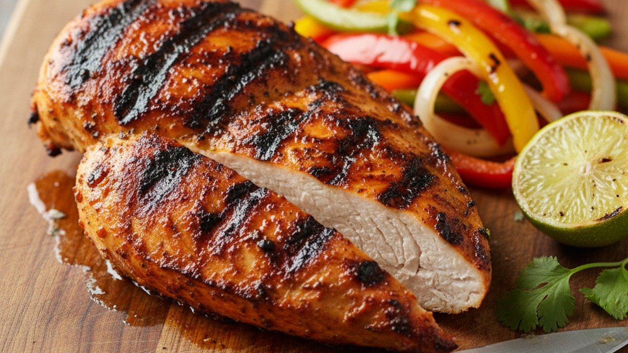 Grill chicken and rest