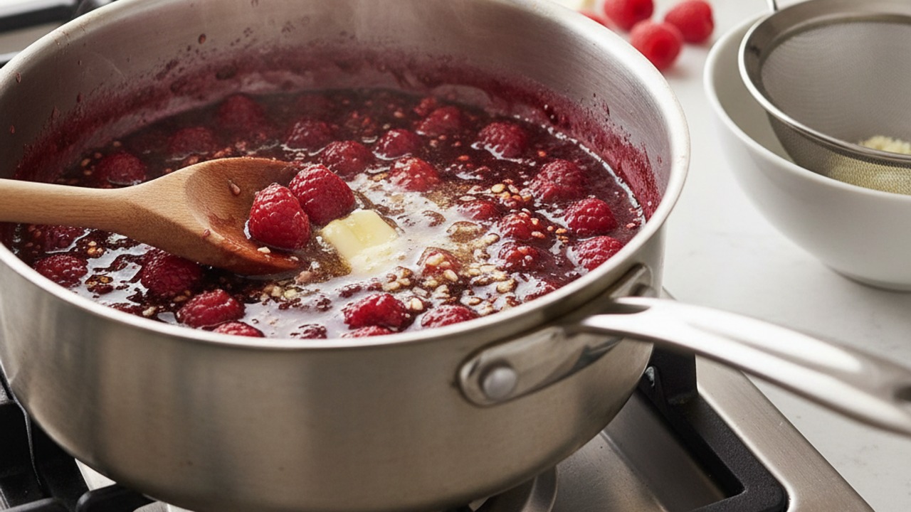 Make the raspberry glaze