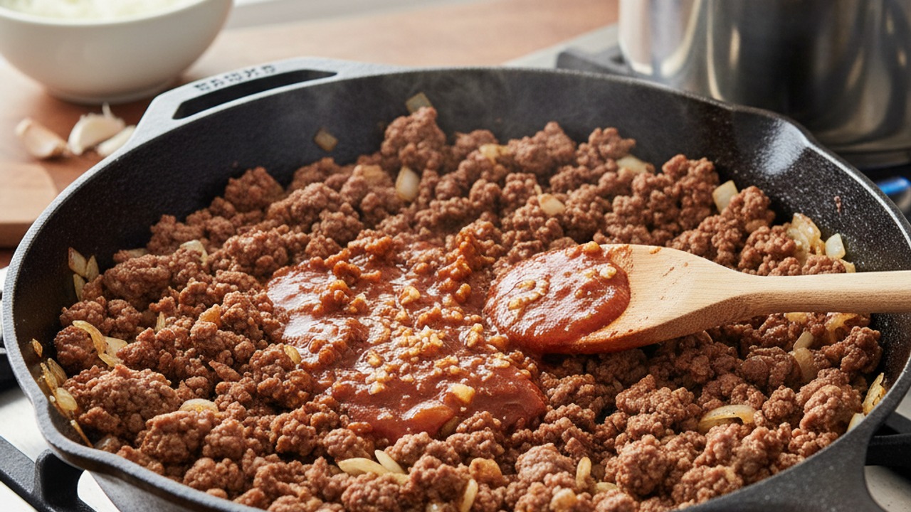Cook the beef filling