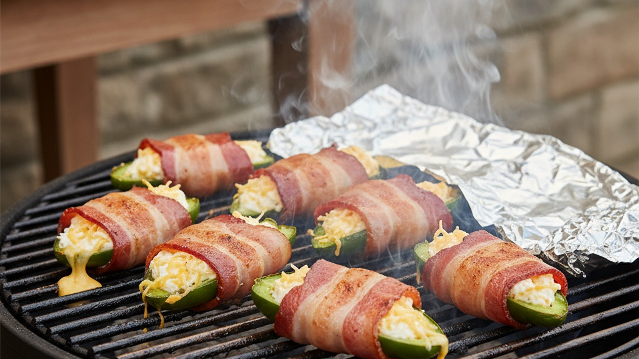 Smoke/grill the poppers