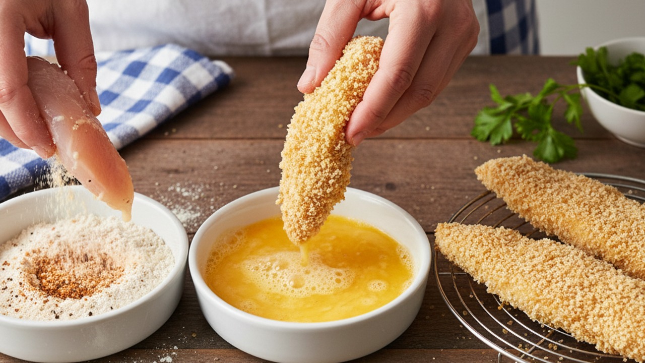 Set up the breading station