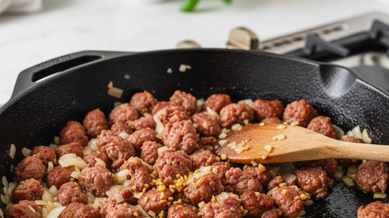 Brown the sausage and aromatics