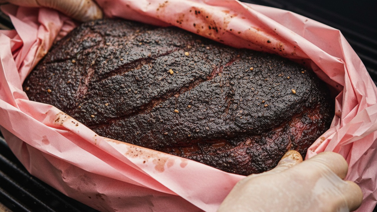 Wrap (Texas crutch) and continue to cook to tender