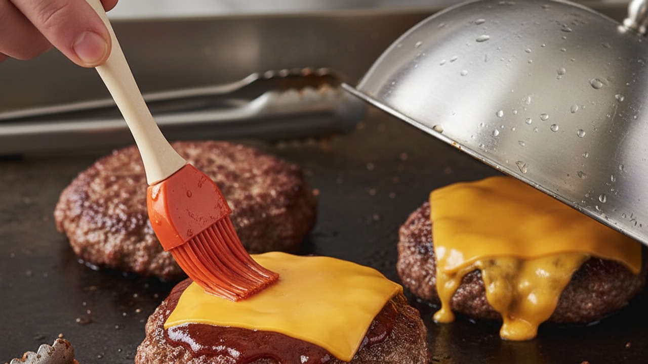 Brush with BBQ sauce and melt the cheese