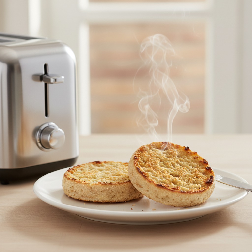 Toast the English muffins