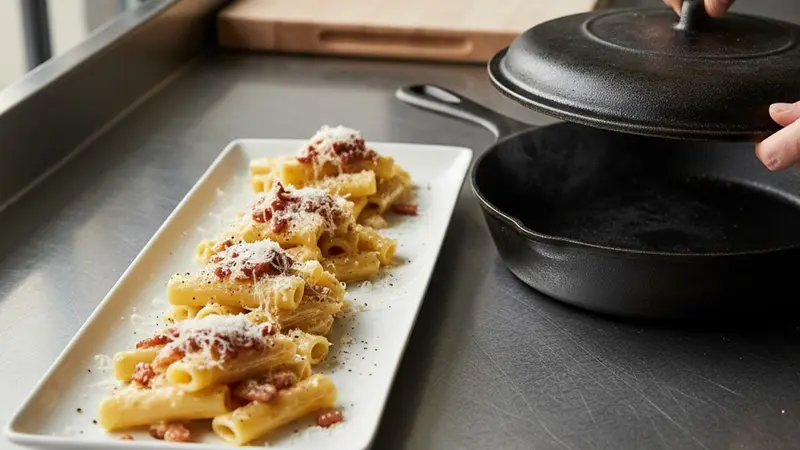 Plate and tips for a smoky, one-pan finish