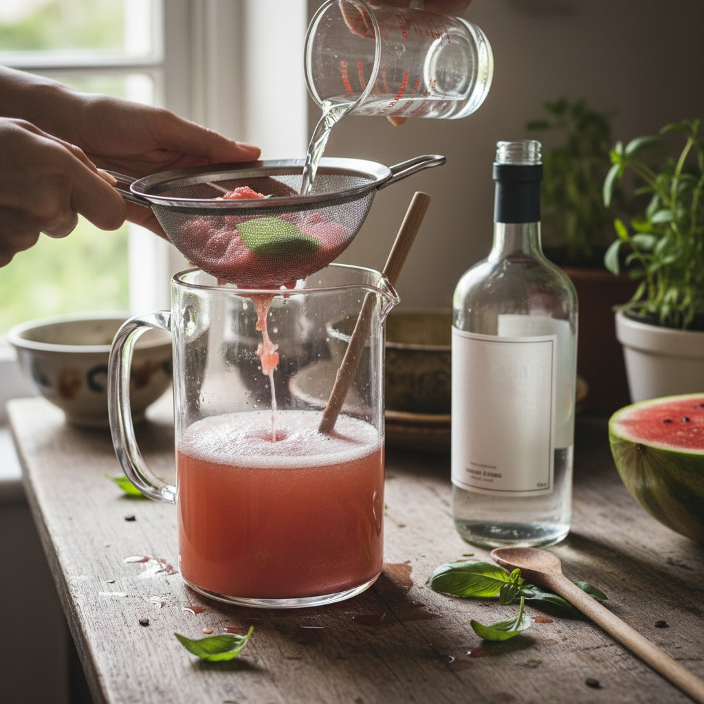 Strain and combine with rum