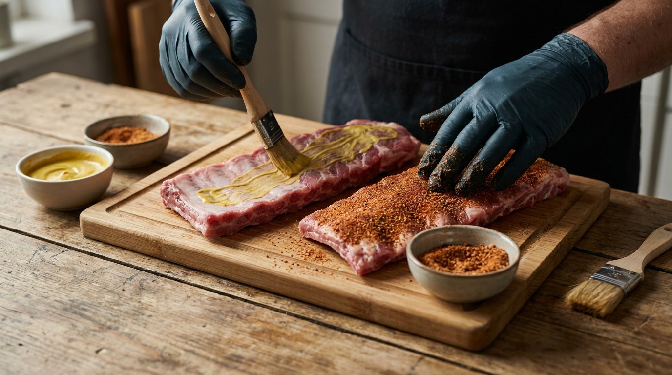 Trim and season the ribs