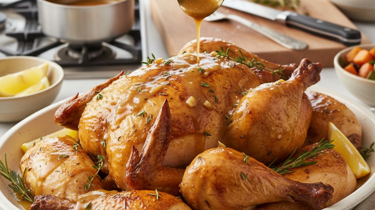 Carve and serve with pan juices