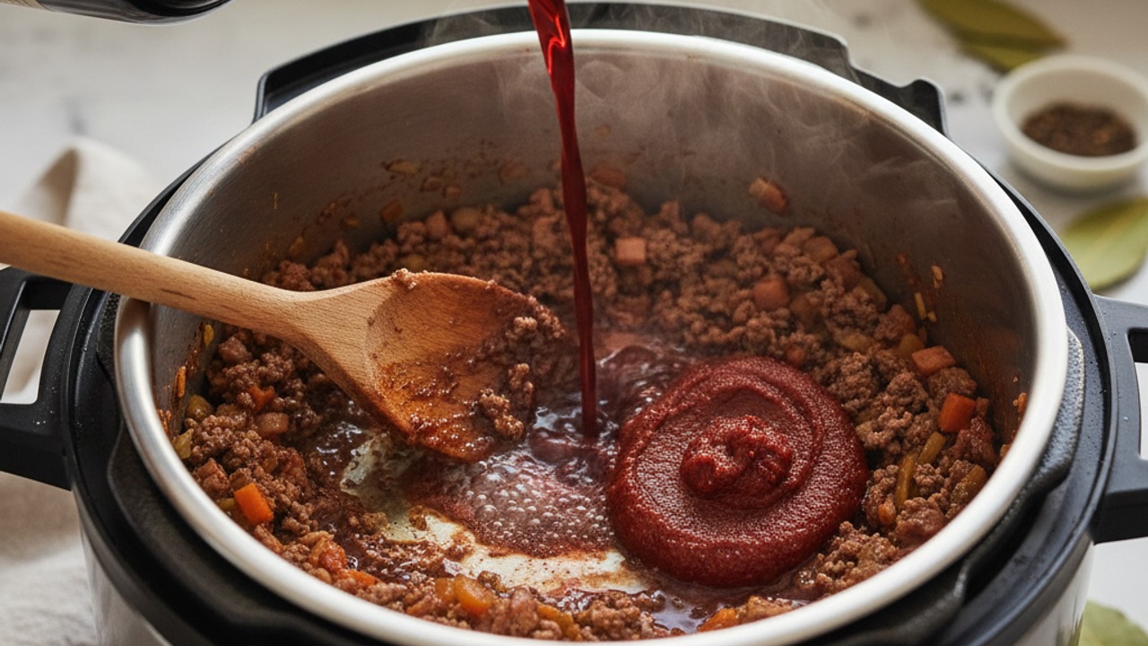 Deglaze with wine and concentrate flavors