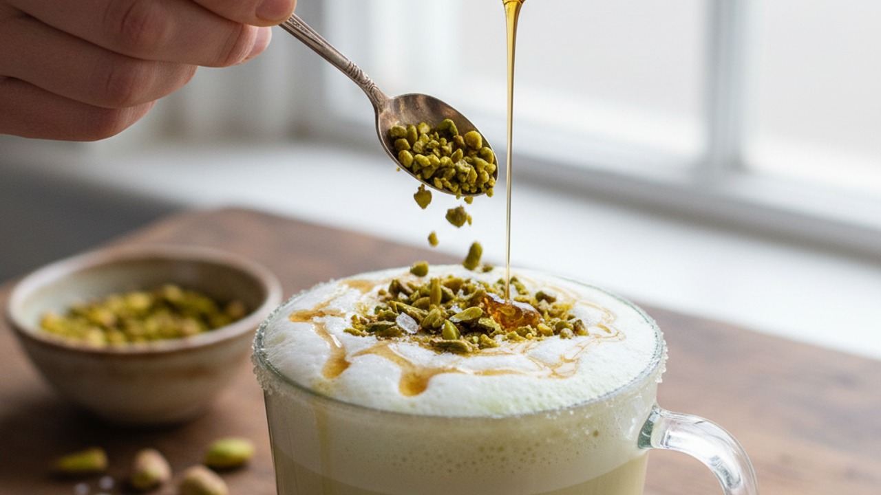 Finish with crunchy pistachio topping
