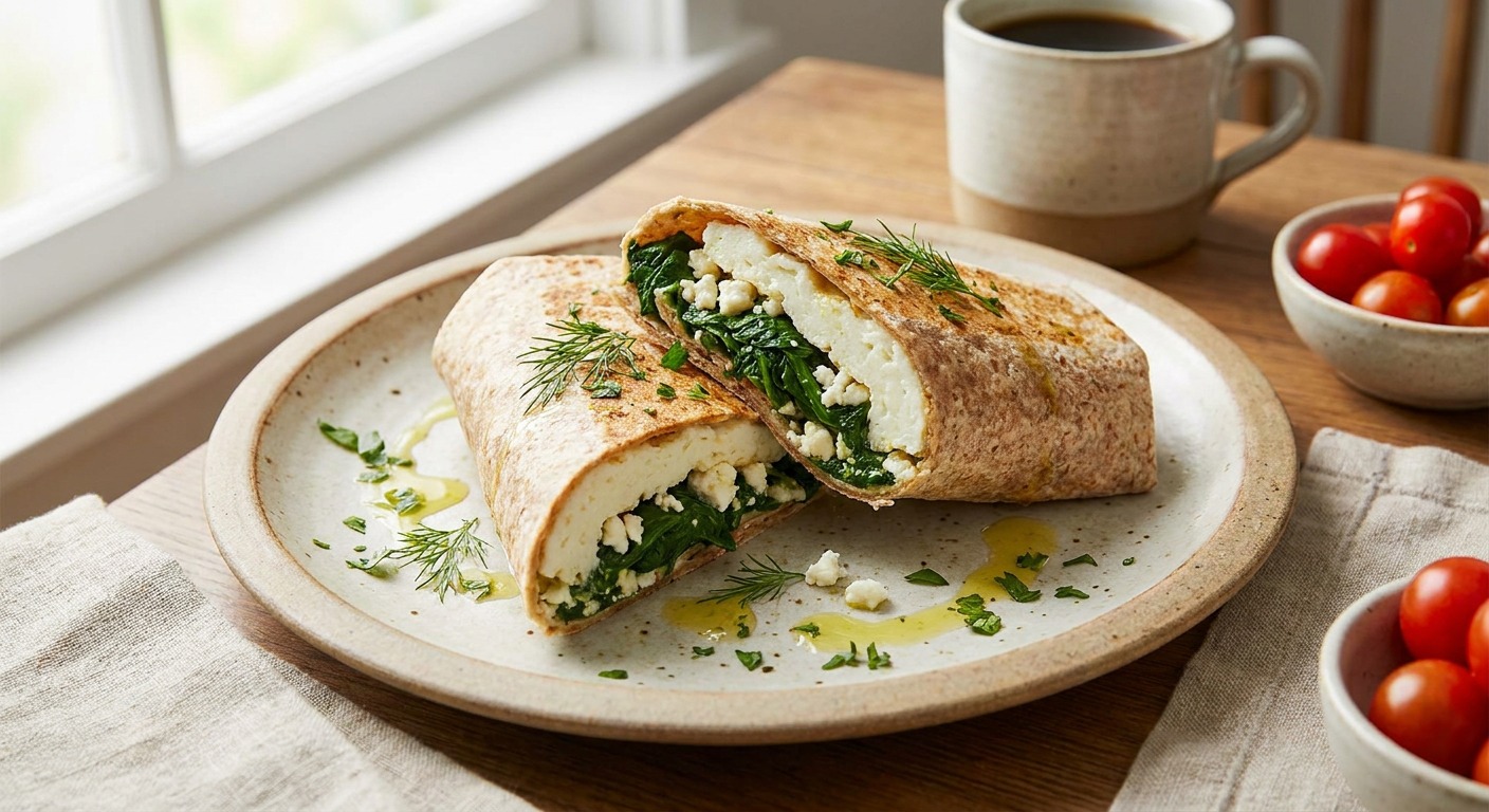 Spinach Feta Egg White Wrap