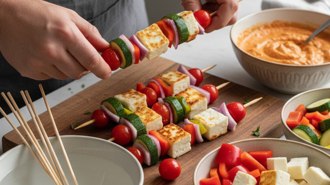 Thread the skewers