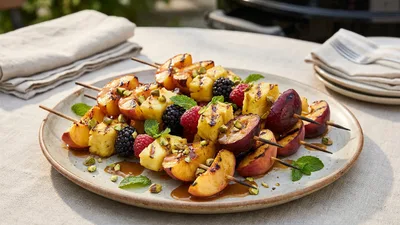 Grilled Fruit Dessert Kabobs