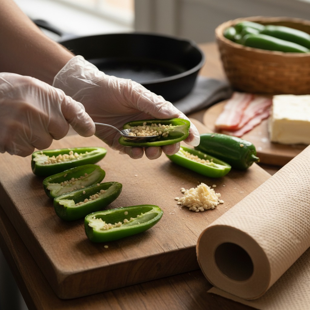 Prep the jalapeños