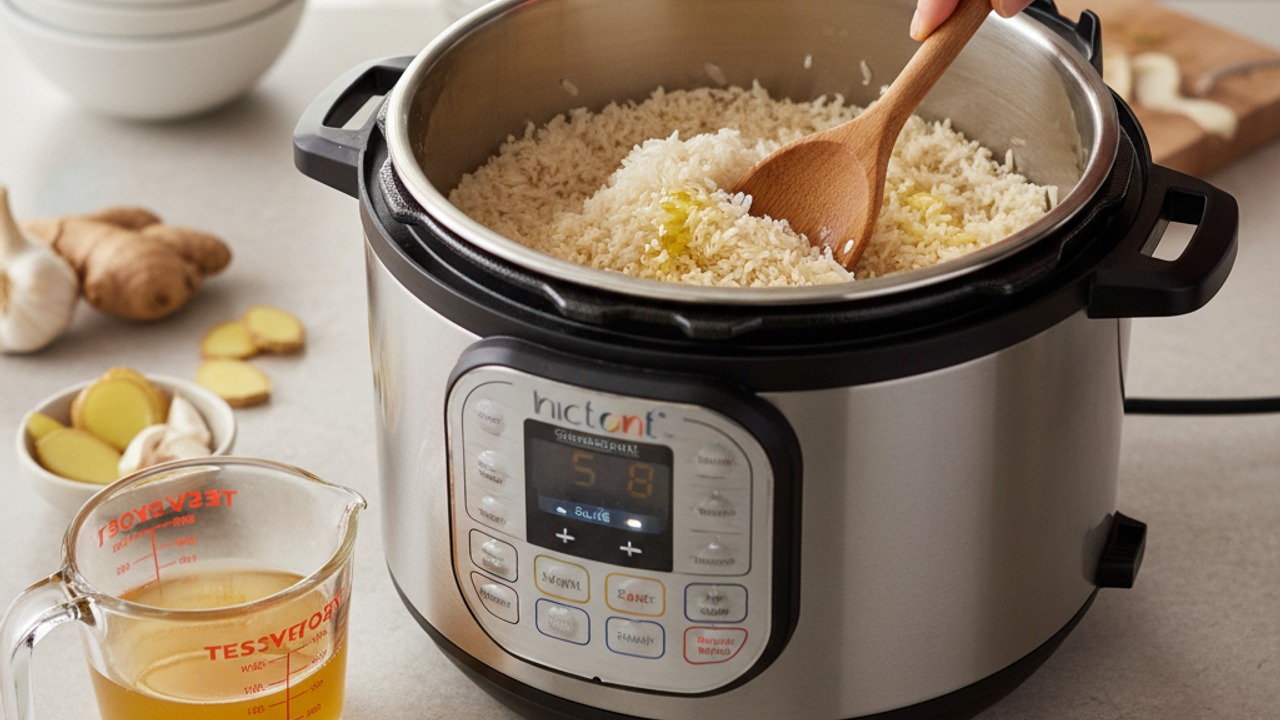 Toast and pressure-cook the jasmine rice