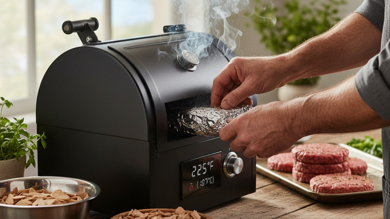 Prepare smoker and wood chips