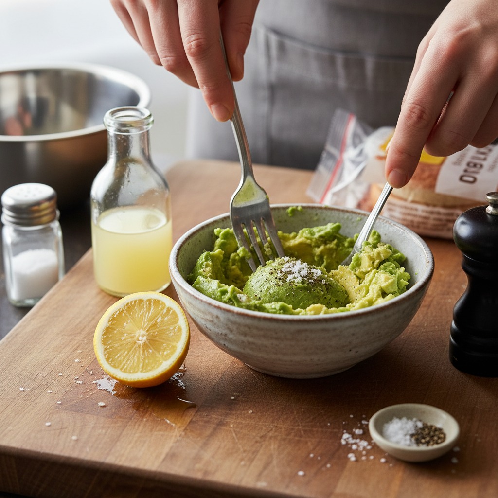 Make the smashed avocado