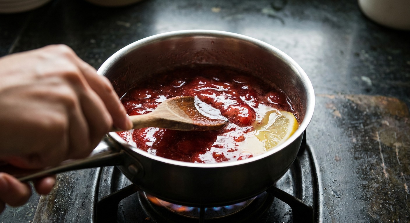 Prepare the berry glaze