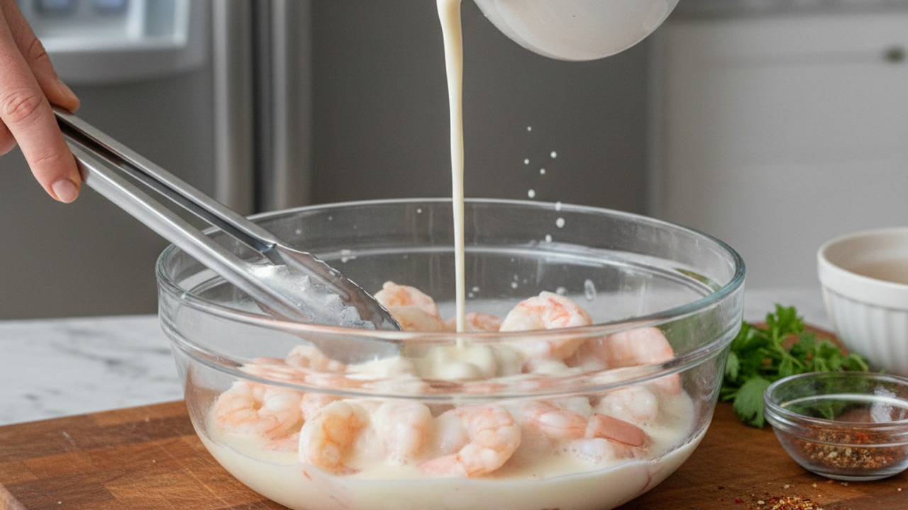 Marinate the shrimp