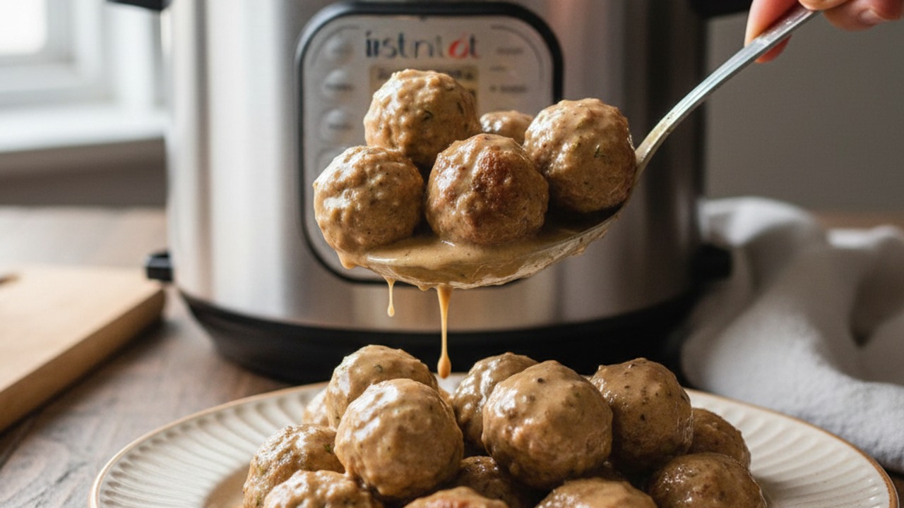 Release pressure and remove meatballs