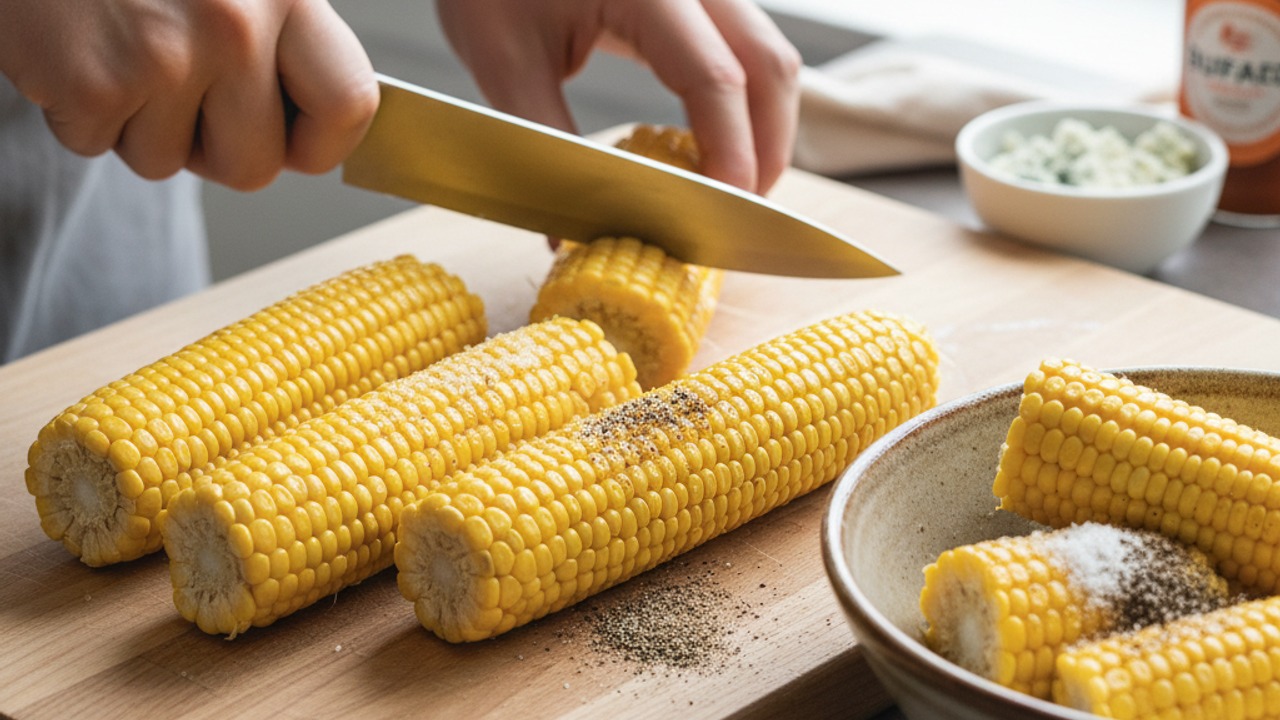 Prep and season the corn