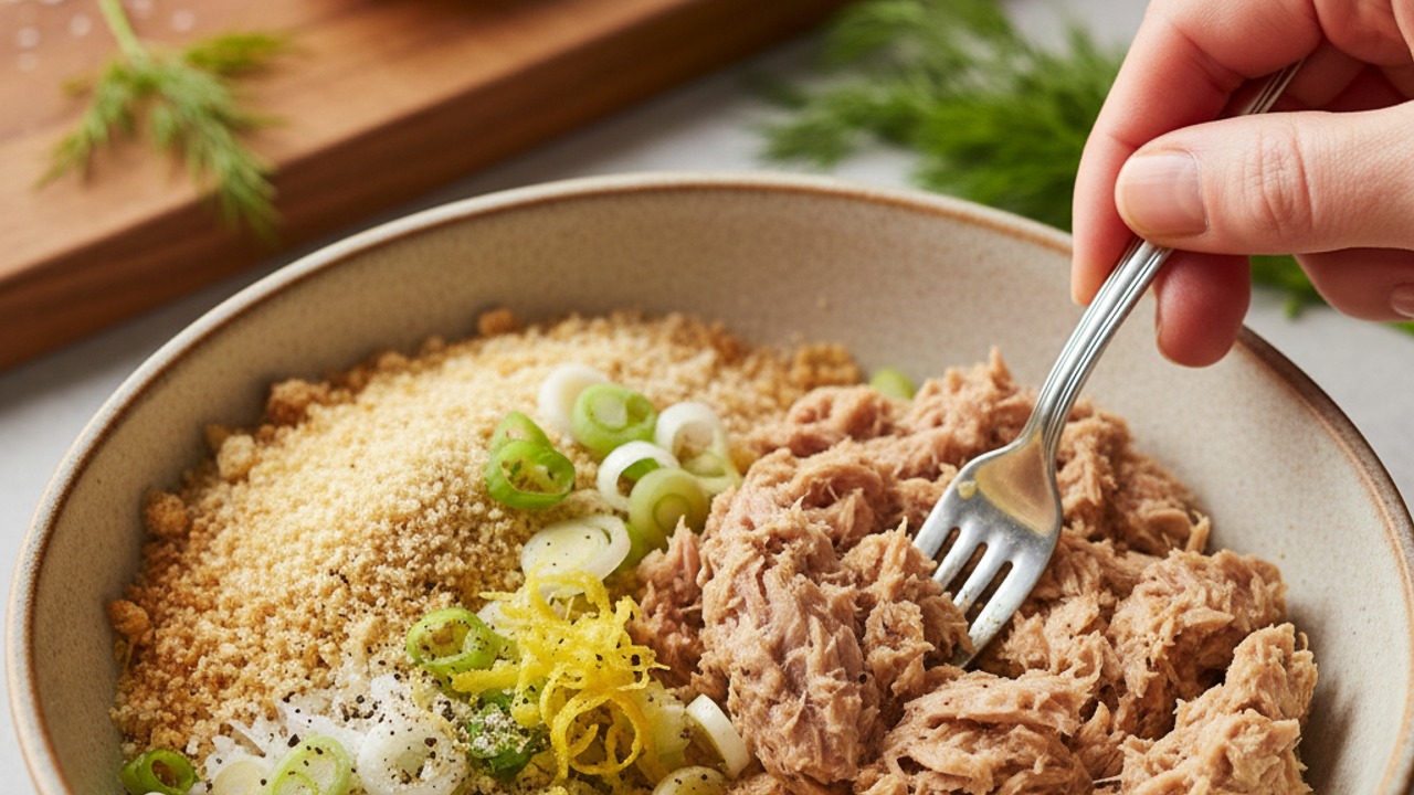 Mix the tuna patty base