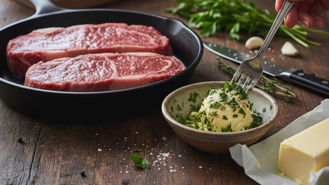 Bring to room temperature and prep herb butter