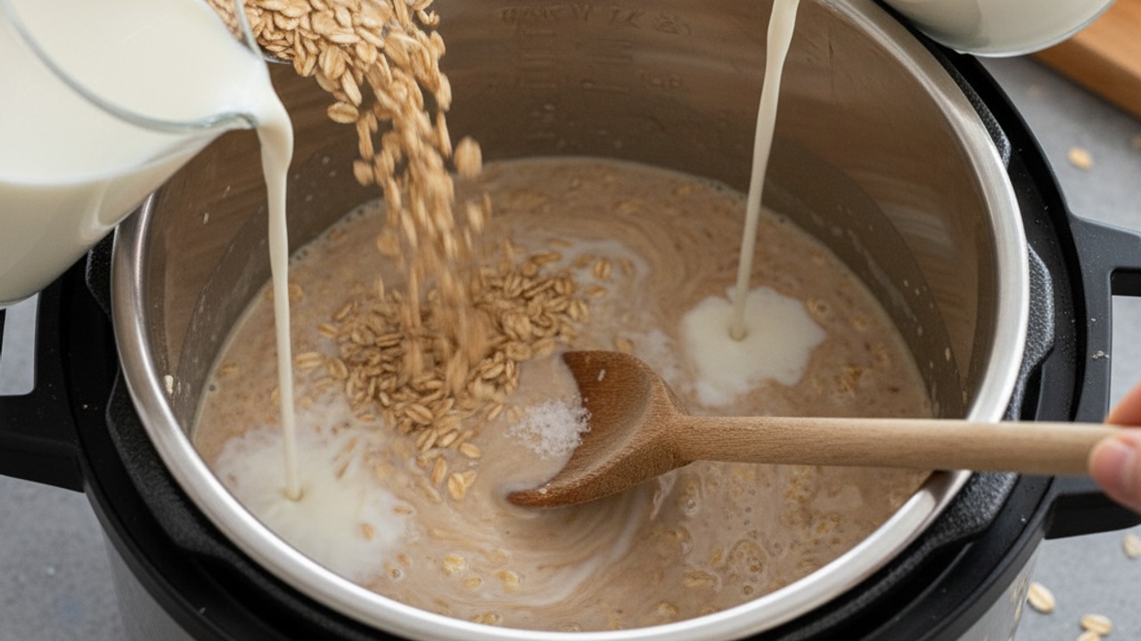Combine oats and liquids