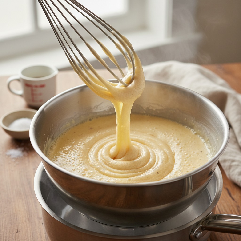 Whisk eggs and sugar