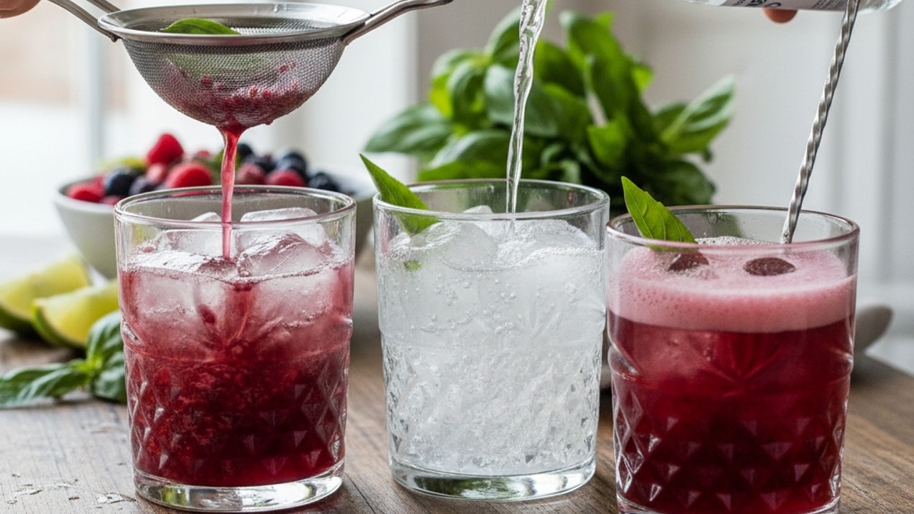 Strain and top with soda