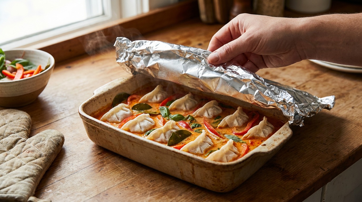 Cover and bake until heated through