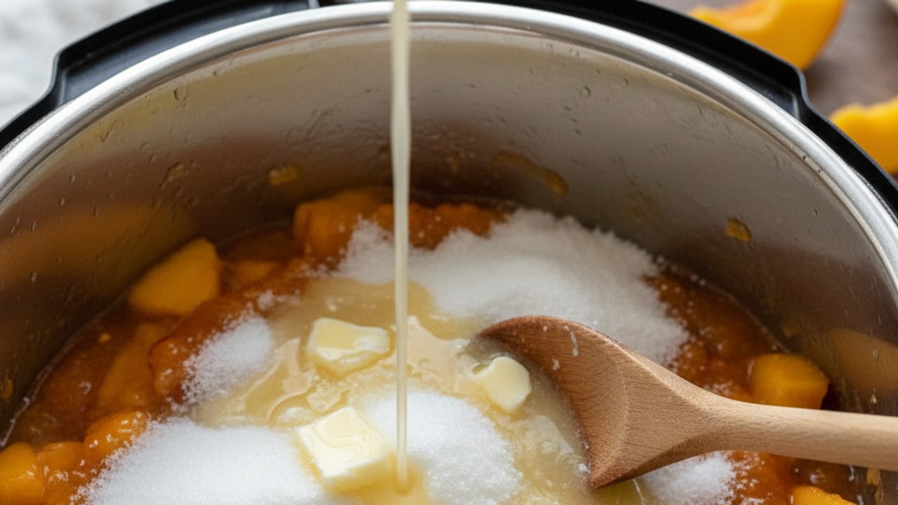 Combine fruit and dry ingredients in the Instant Pot