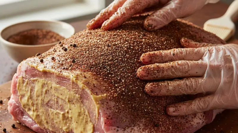 Trim and apply the coffee-chile rub