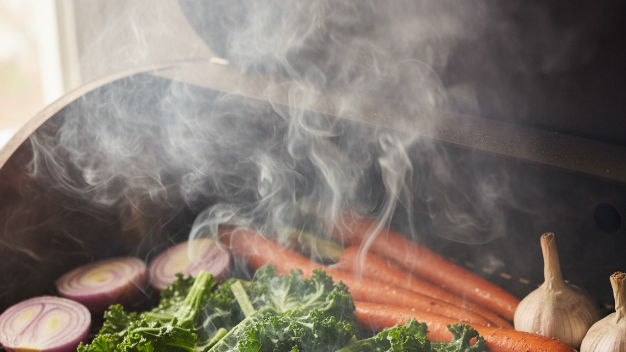 Smoke the vegetables