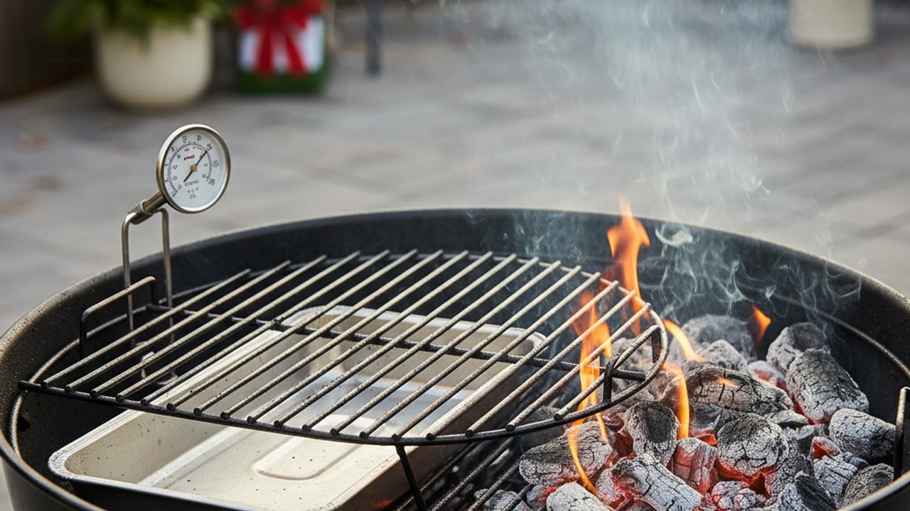 Set up grill for two-zone indirect heat