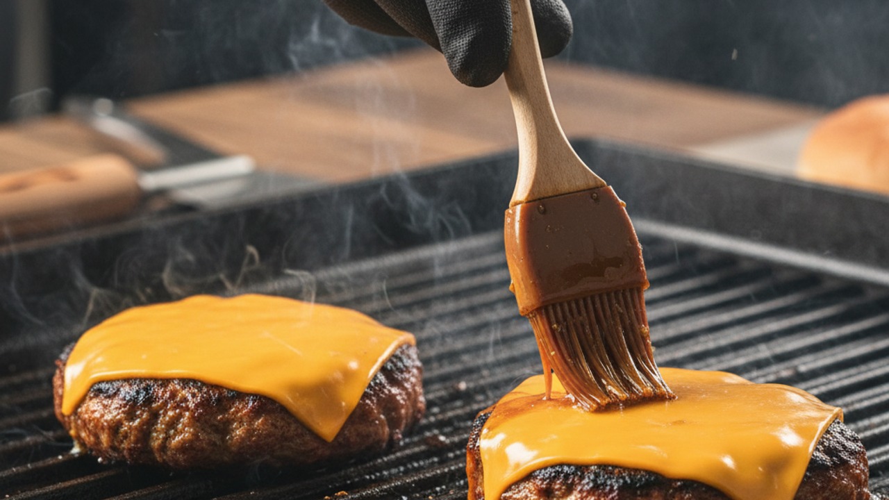 Glaze, finish and melt cheese